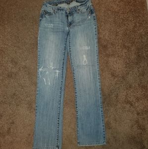 Distressed Bootcut Jeans Size 0